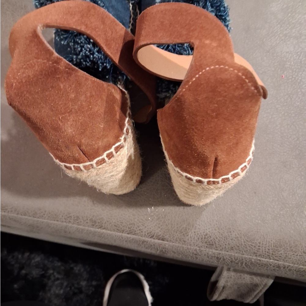 Denim Fringe Espadrille Sandals - Blue - Picture 4 of 8